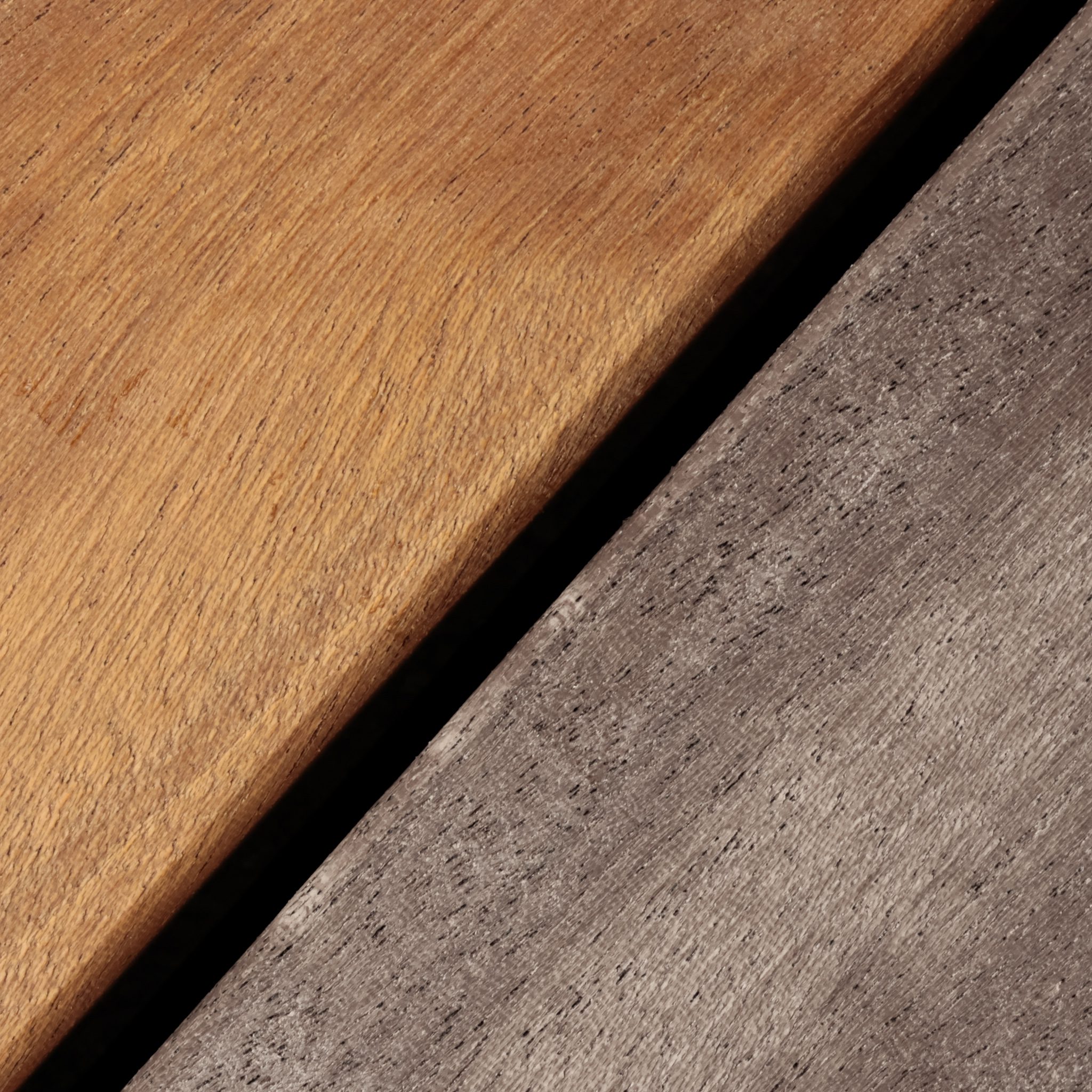 Sapele non-weathered and weathered